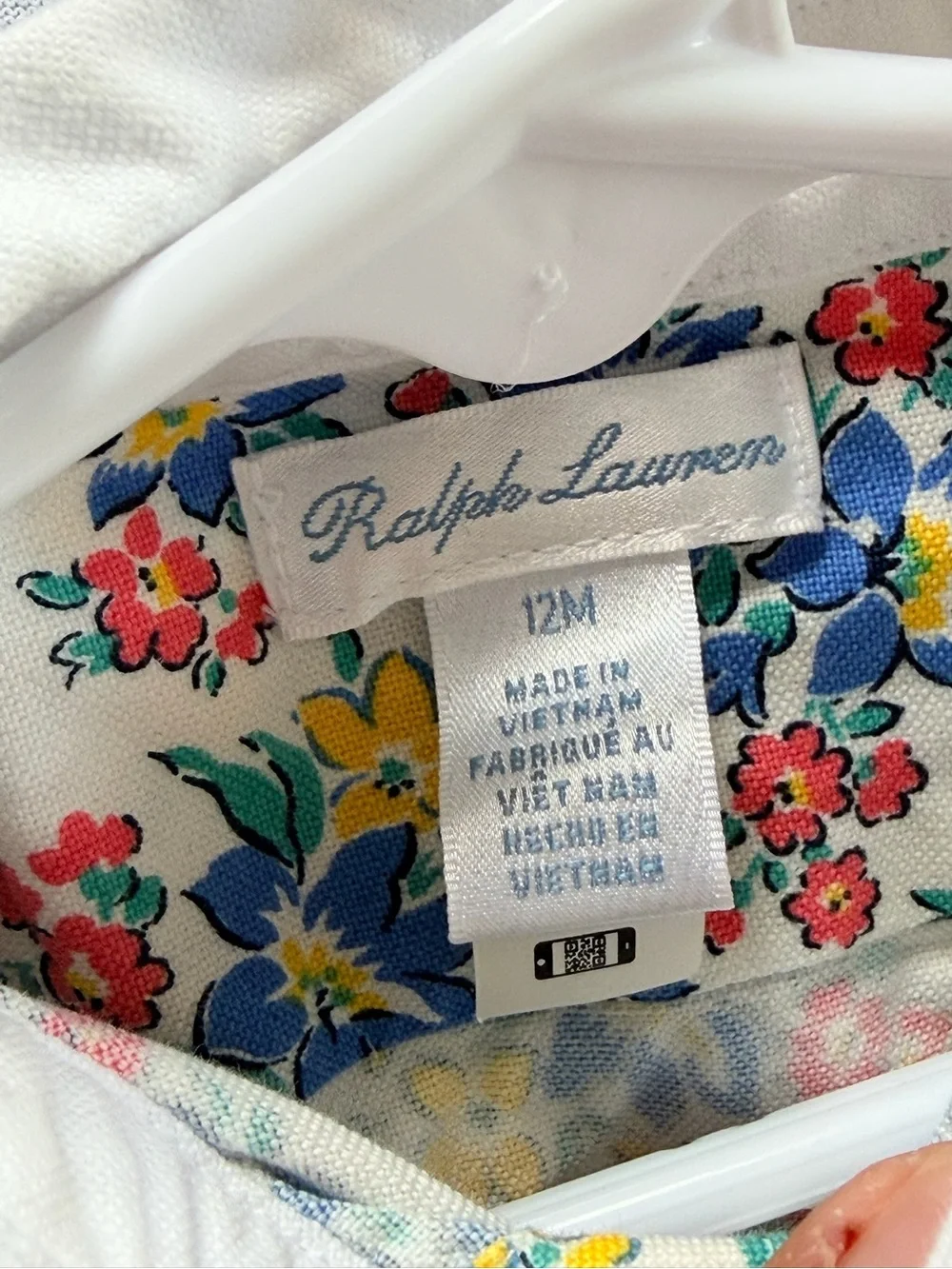 Ralph Lauren Baby Girls Floral Sleeveless Collared Dress, Size 12M